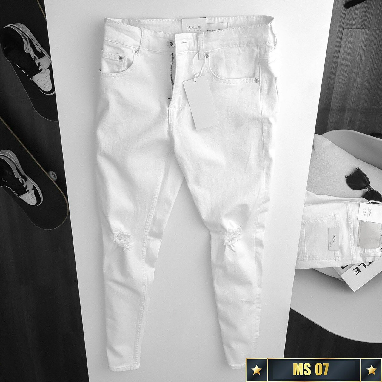 Quần Jean Nam, Jean Nam Đẹp, Quần Bò Nam Rách, Chất Vải Đẹp, Phom Dáng Body, Không Xù, Không Bai Màu ( Hình Thật Có Kèm Video) Thời Trang Phong Cách DG-SHOP MS4021