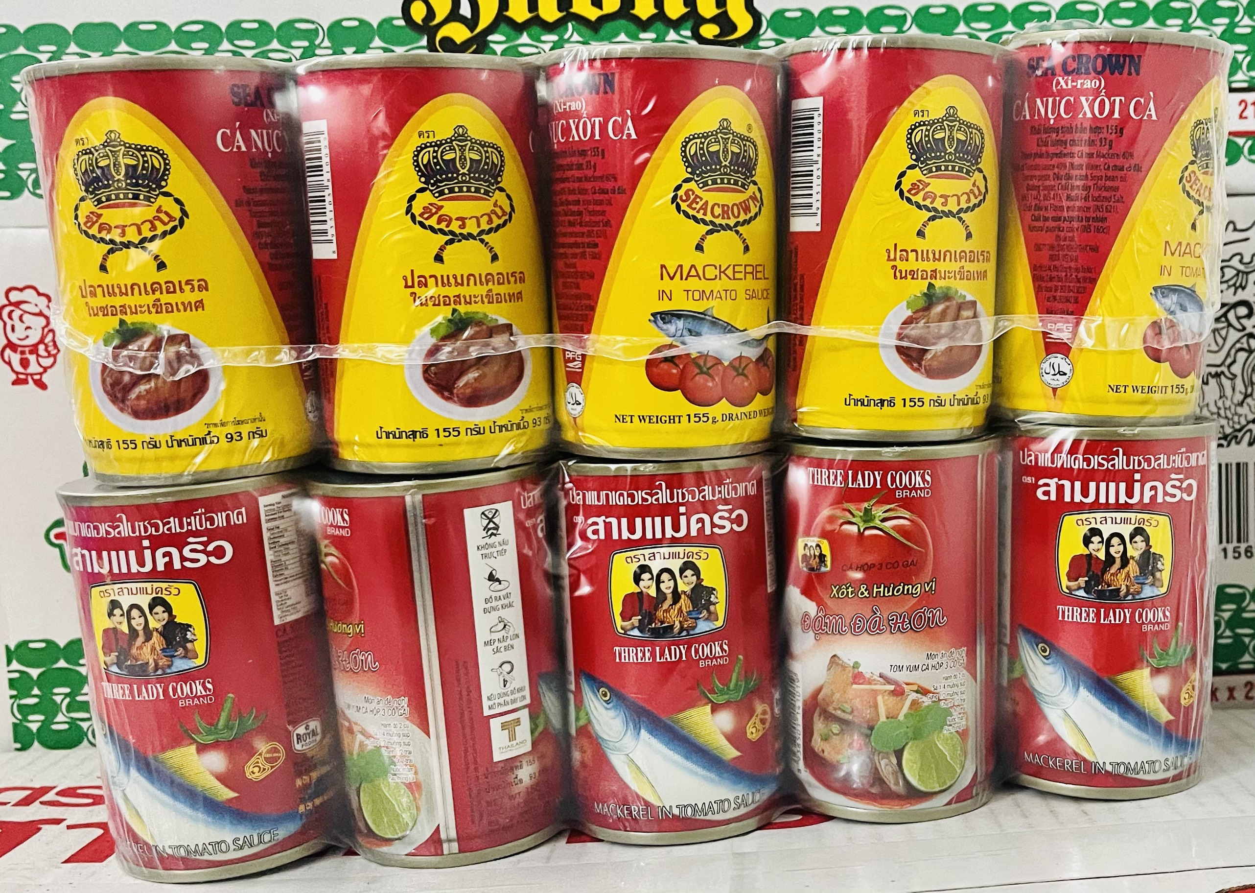 Cá nục sốt cà 3 Cô Gái/Sea Crown nắp bật lon thiếc (155g)
