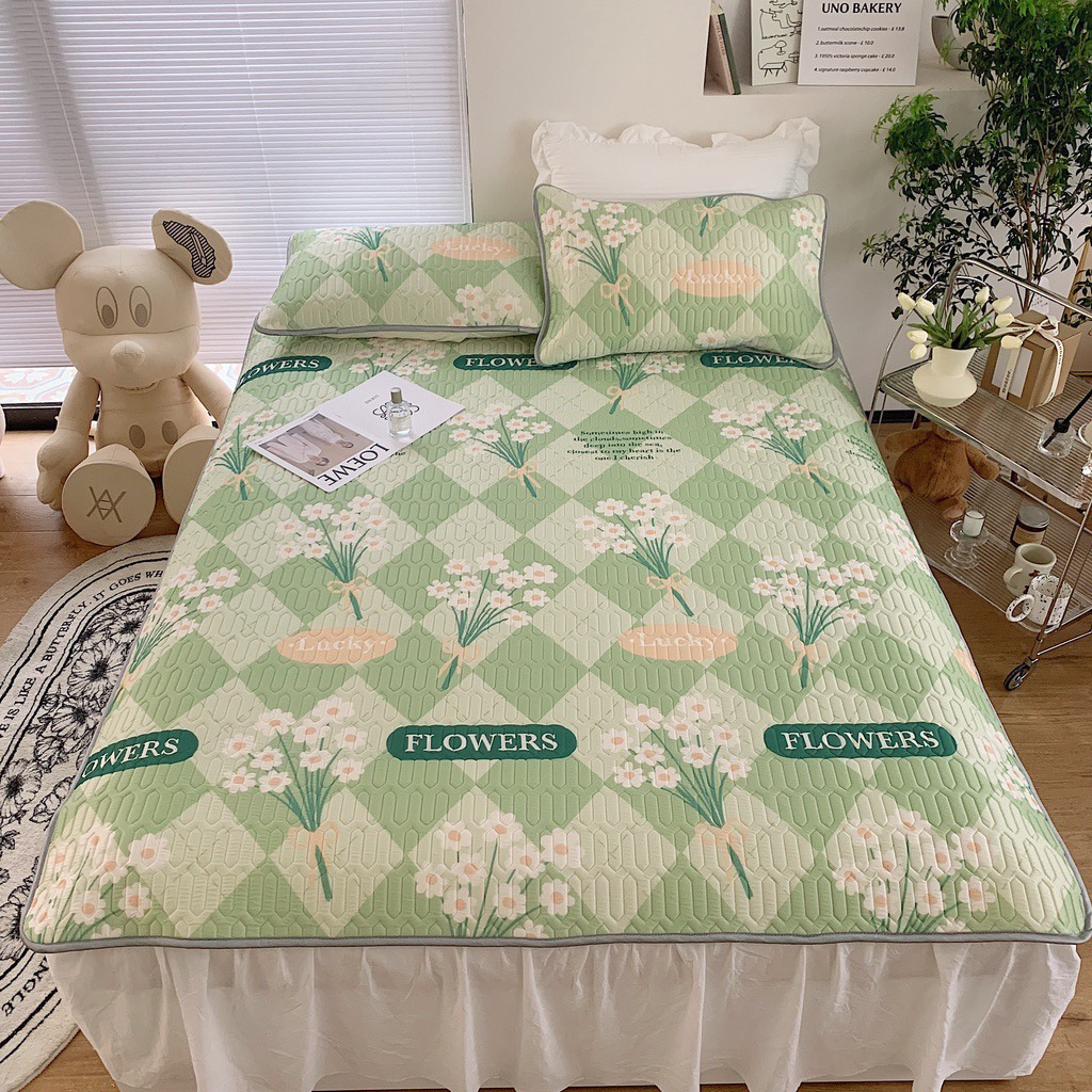 Chiếu điều hòa 5D M2T Bedding vải lụa Tencel mát - chiếu điều hòa Latex mềm mịn đủ kích thước m6,m8