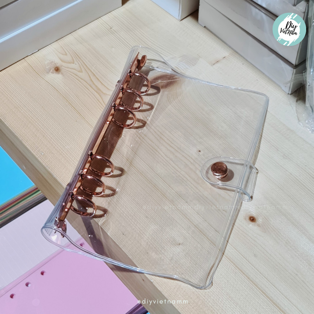 Vỏ planner trong suốt còng màu