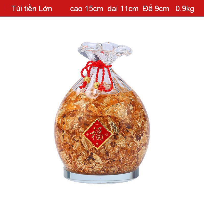 Túi tiền vàng lá , trái táo vàng lá , quả cầu vàng lá - phật giáo tường thuận