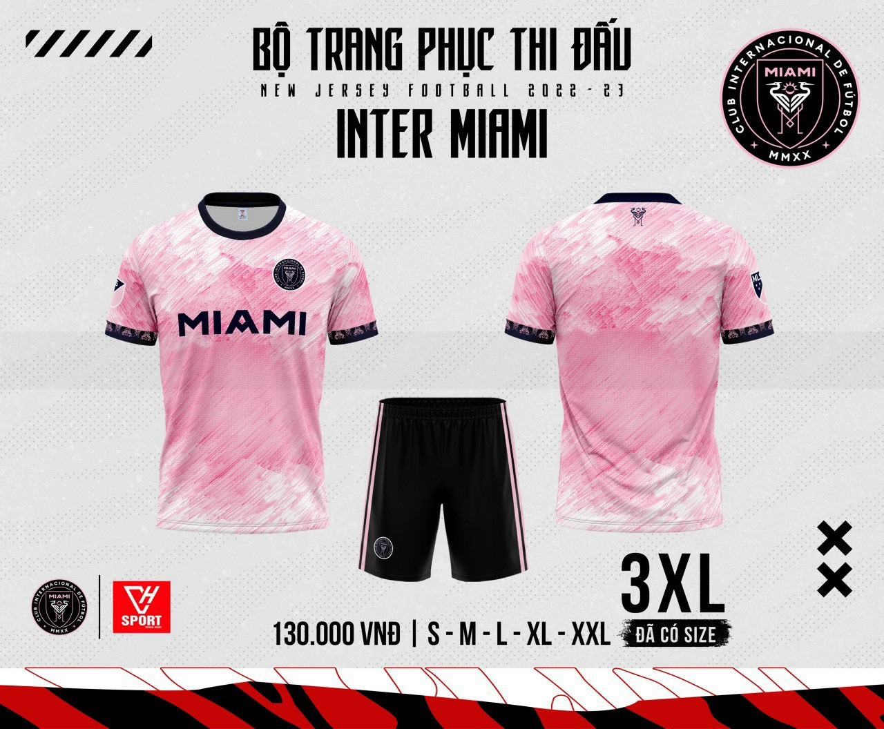 Siêu Phẩm Bộ Quần Áo Bóng Đá Miami Hồng