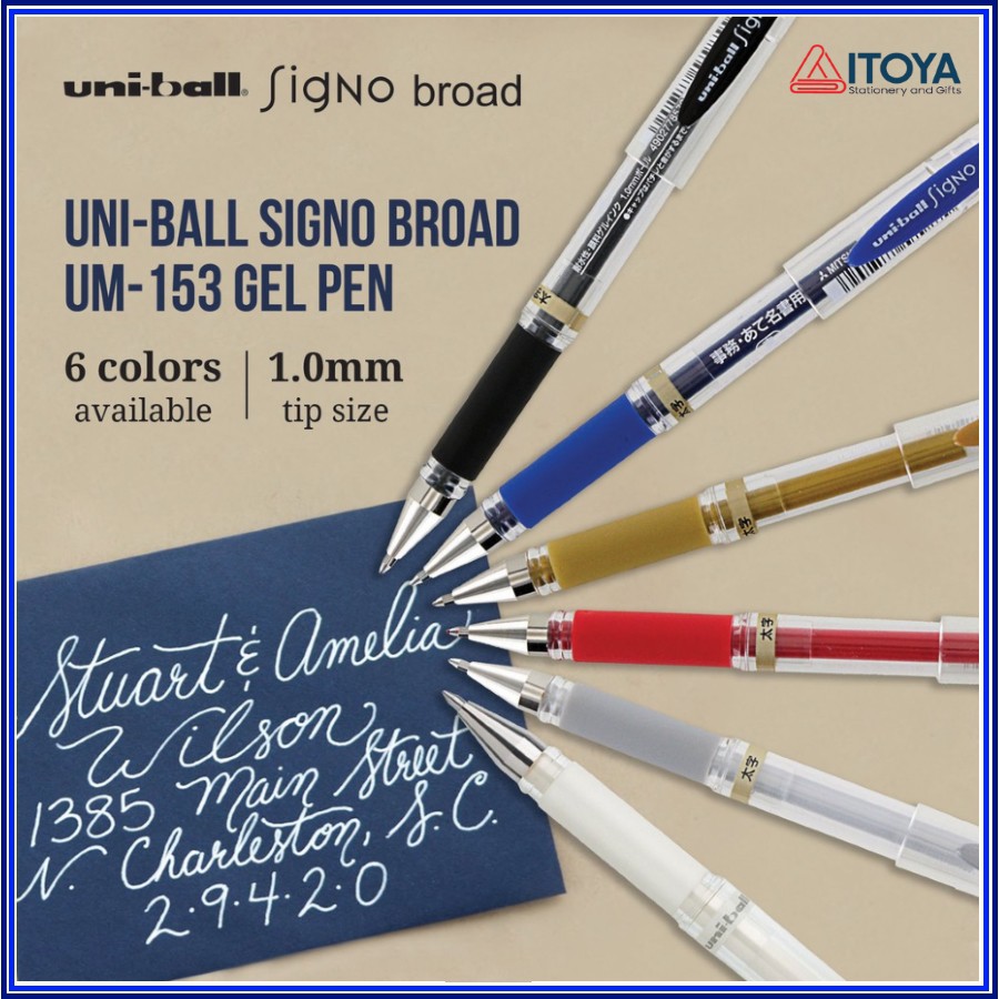 Bút bi gel uni-ball signo broad um-153, 1.0mm