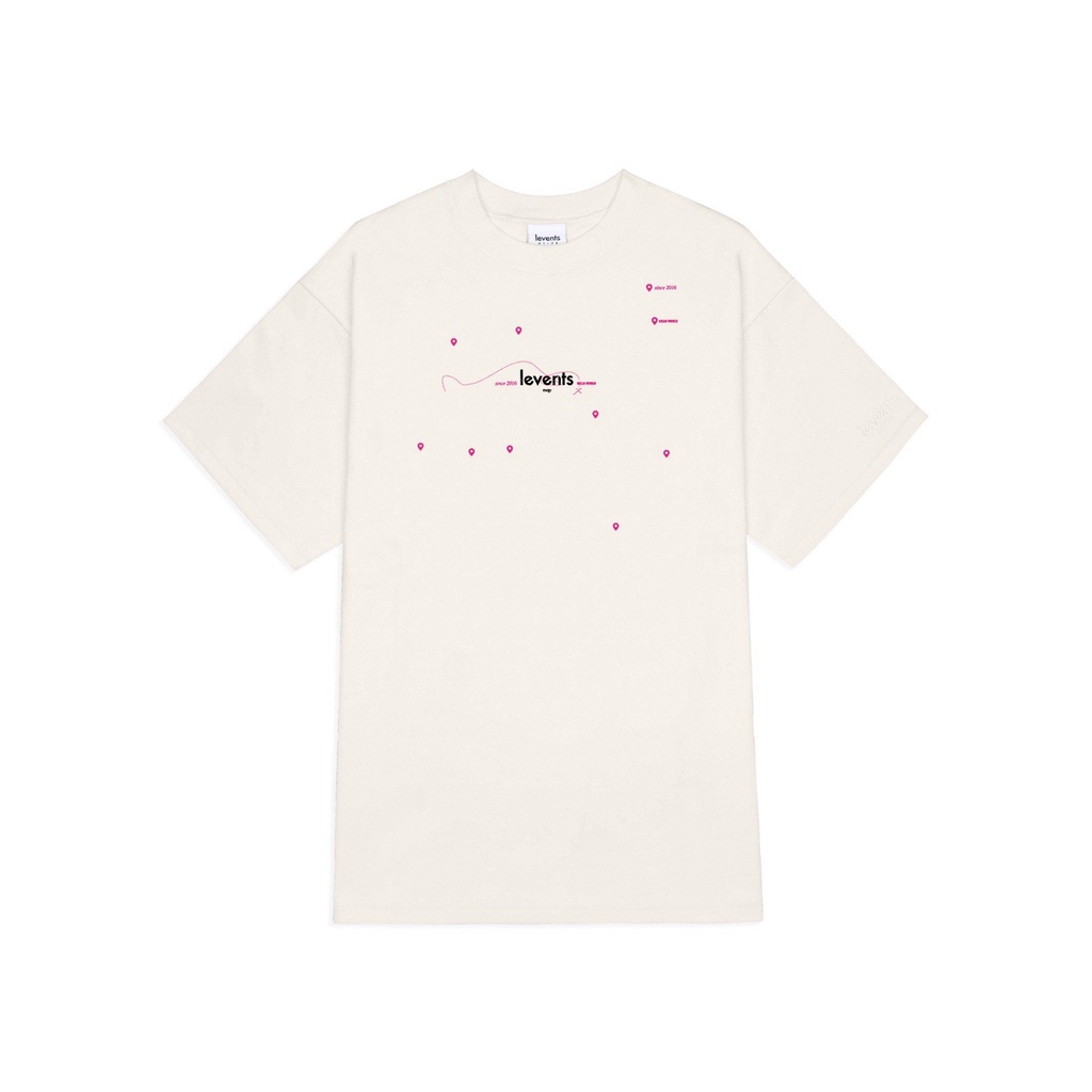 ÁO THUN LEVENTS MAP TEE/ CREAM & BLACK (Click Ưu Đãi Mua Kèm Deal Sock)