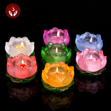 Chân đế HOA SEN lưu ly dày 7 màu (có đế sen). thờ cúng