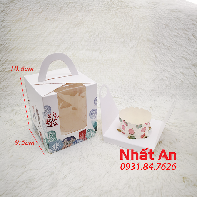 Hộp giấy đựng bánh cupcake - set 50 hộp