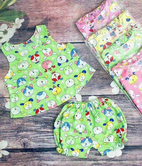 Combo 2 bộ đồ tôn (tole - lanh)  cho bé gái 4-9kg (Mẫu sát nách - Giao mẫu ngẫu nhiên)