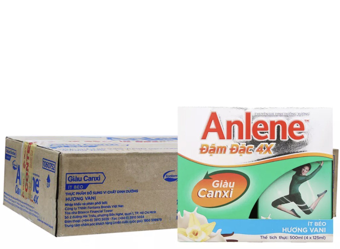 (HSD T12-2024) (Mẫu Mới) Sữa Nước Anlene CONCENTRATE Đậm Đặc Lốc 4x125ml.
