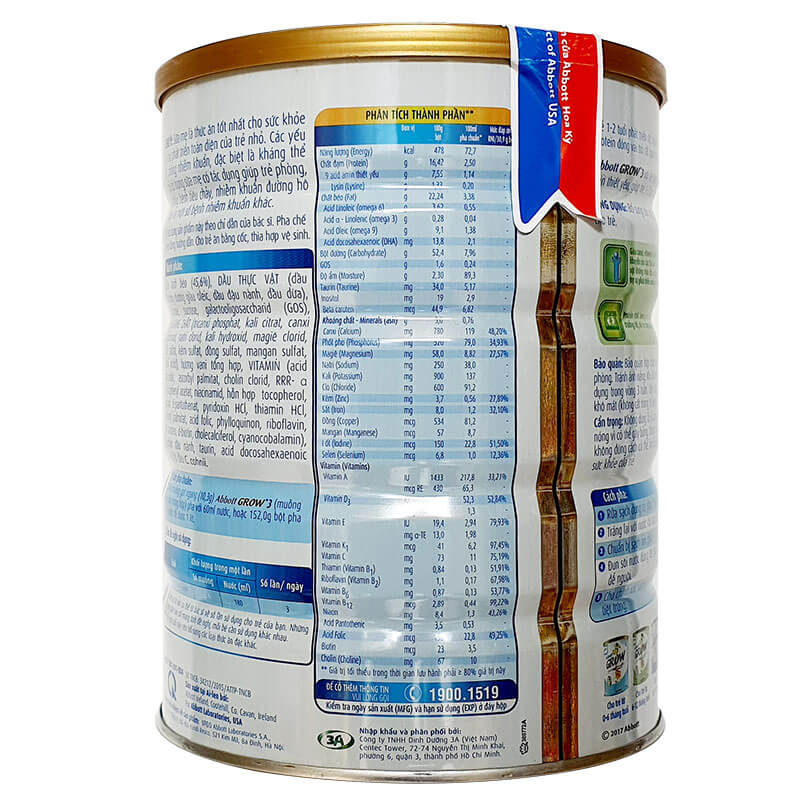 Sữa Abbott Grow 3 - 900g (1-2 tuổi)