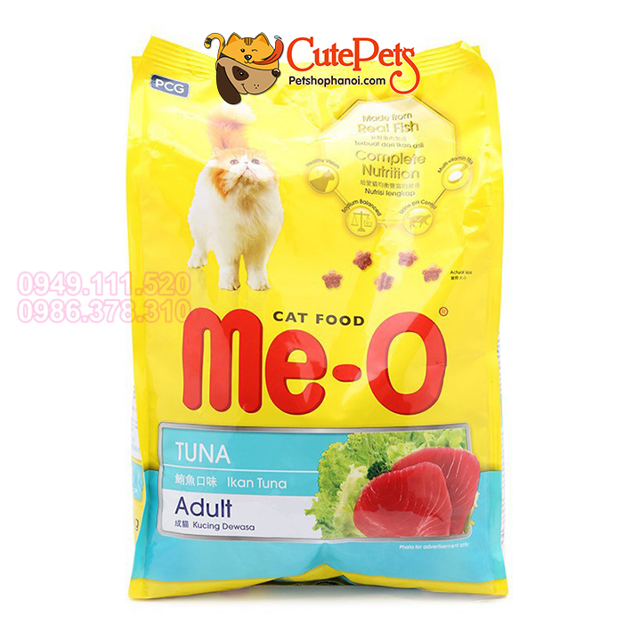 [HOÀN TIỀN 10%]Thức Ăn cho mèo Me-O Adult 350g Vị Hải sản Cá Ngừ Cá thu Hạt cho mèo trưởng thành - Cutepets