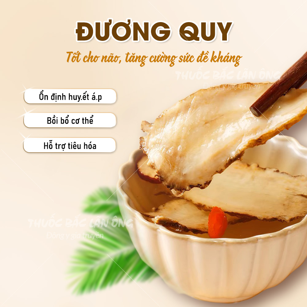 Đương quy thái lát 500g, quy phiến mỏng, khô, thơm, sạch. - Lãn Ông