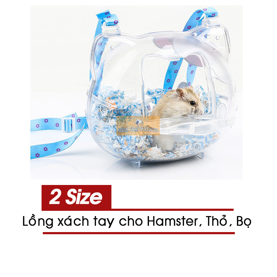 Lồng vận chuyển hamster - lồng xách tay kitty cho hamster - 2 size -