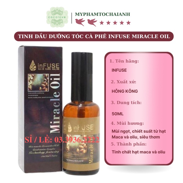 Tinh dầu dưỡng tóc cafe infuse miracle oil 50ml