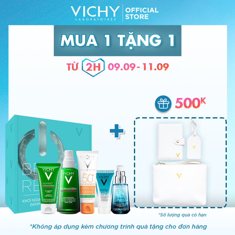 Bộ sản phẩm VICHY Beauty Refresh Box giúp làm sạch, giảm dầu ngừa mụn và bảo vệ tối ưu cho da dầu mụn giá rẻ