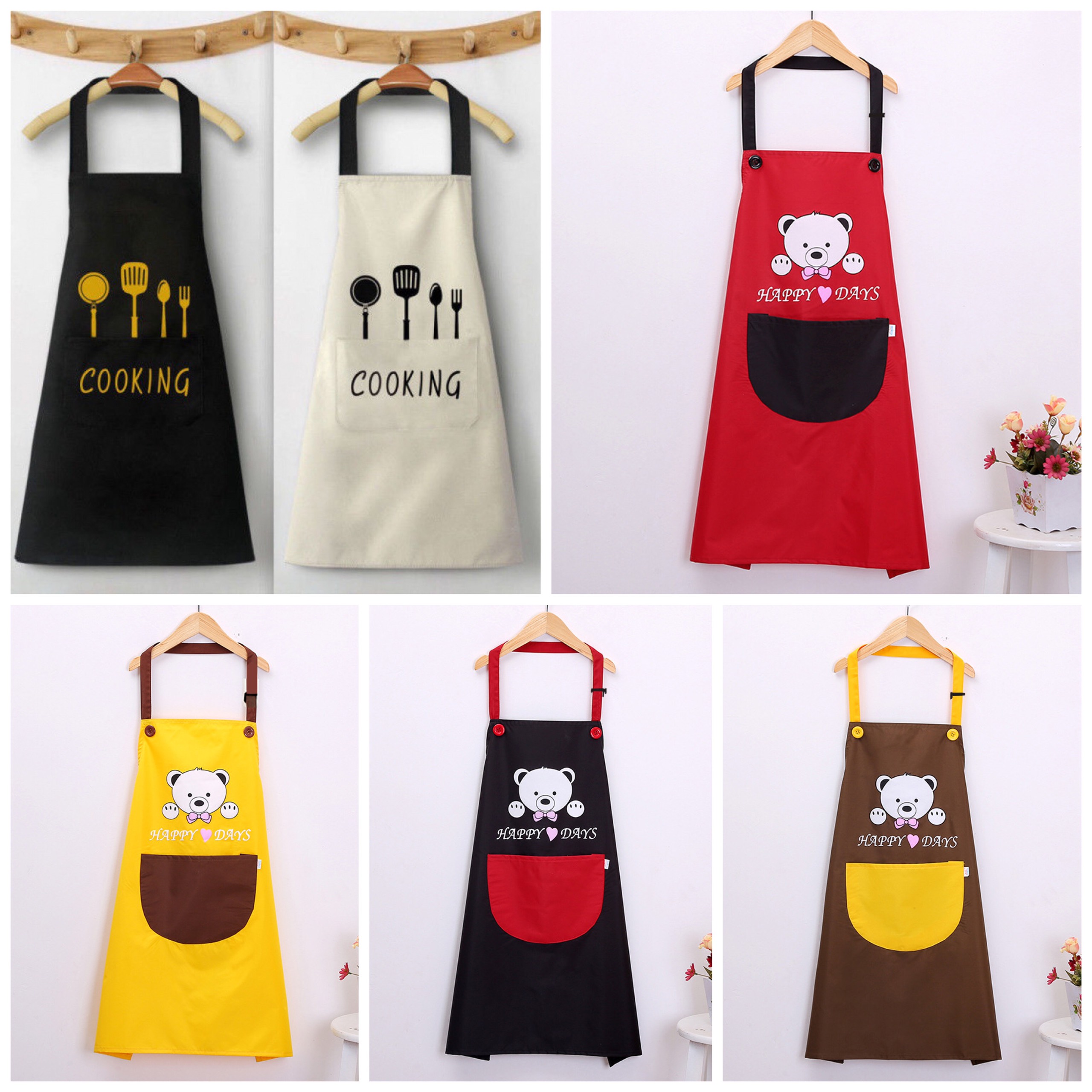 [ FREESHIP ❤️] Tạp Dề Nhà Bếp Không Thấm Nước và Bám Dầu Có Túi Đựng - Tạp Dề Pha Chế, Phục Vụ Cao Cấp Trơn Đủ Màu