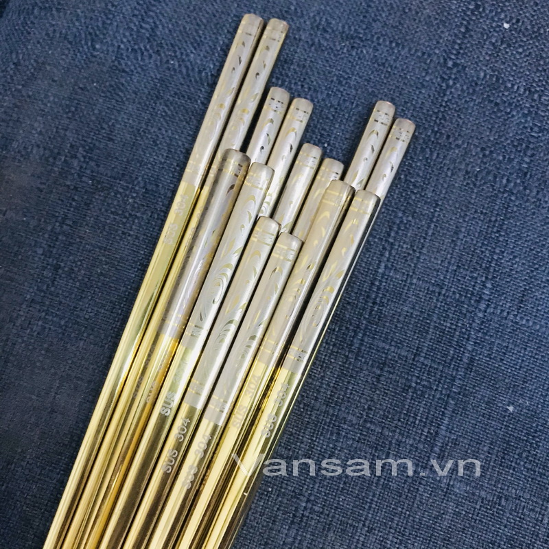 Bộ 5 đôi đũa inox 304 vàng Hàn Quốc cao cấp