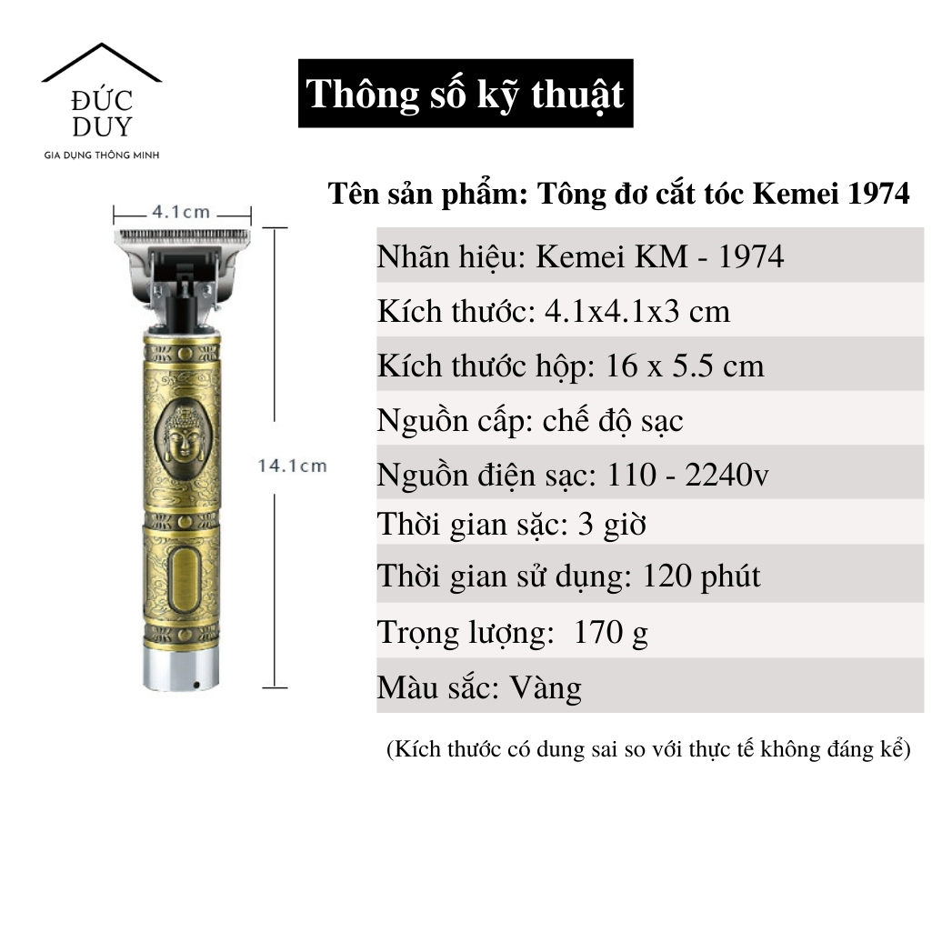Tông Đơ Cắt Tóc Kemei KM -1974A