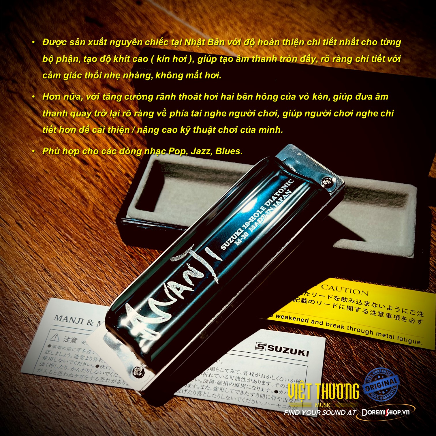 Kèn harmonica Suzuki Diatonic Manji M-20 key C