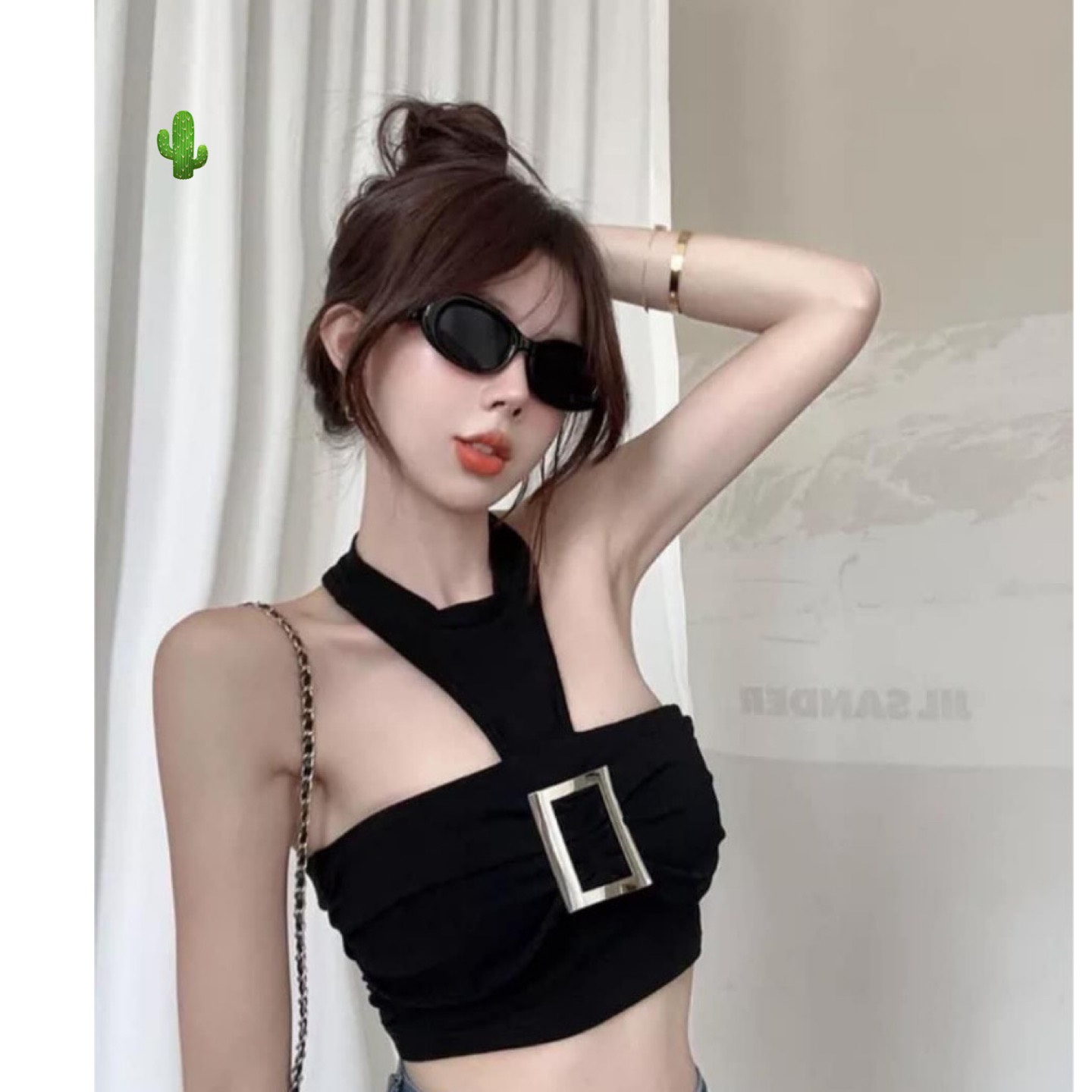 🍒🍒🍒 🌵🌵🌵 Áo yếm phối khoen (có mút) kiểu croptop pc