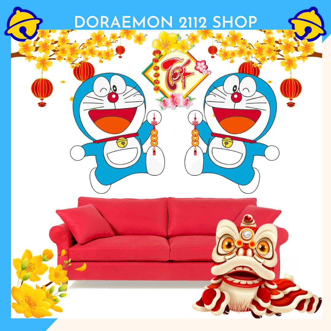 2 HÌNH DÁN DORAEMON CHIÊU LỘC KÍCH THƯỚC A3 A4