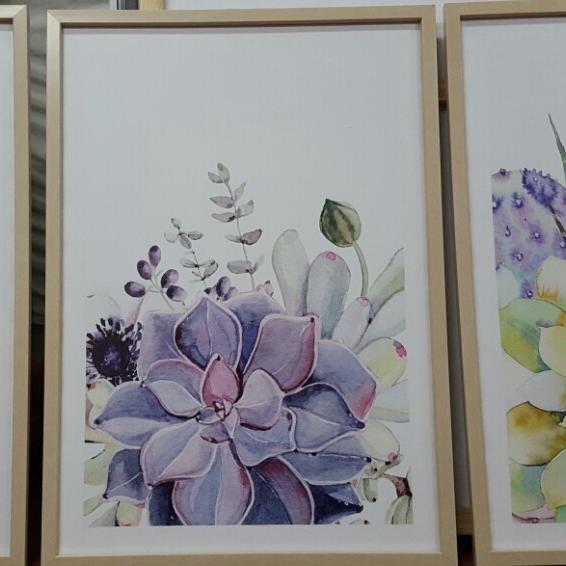 [HCM]Tranh canvas hoa xương rồng và Sen đá