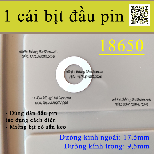 Miếng dán bịt đầu pin 18650-21700-26650-32650