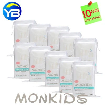 Combo 10 Gói Bông Tẩy Trang Monkids 100% cotton