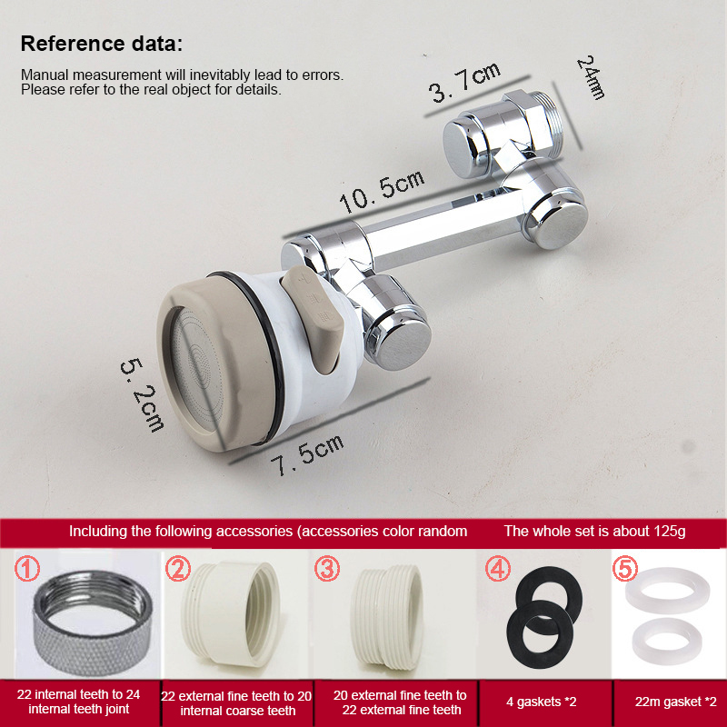 Basin Universal Faucet 1080 Degree Lifting Splash Proof Faucet Toilet Face Brushing Rotary Extension Mechanical Arm