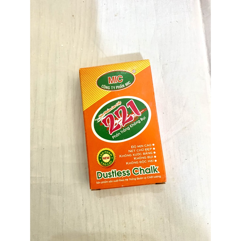 Phấn viết bảng trắng không bụi Mic, phấn trắng, phấn màu
