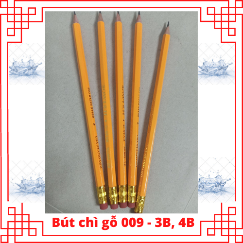 Combo 12 cây bút chì gỗ gs - 009 ruột 2b