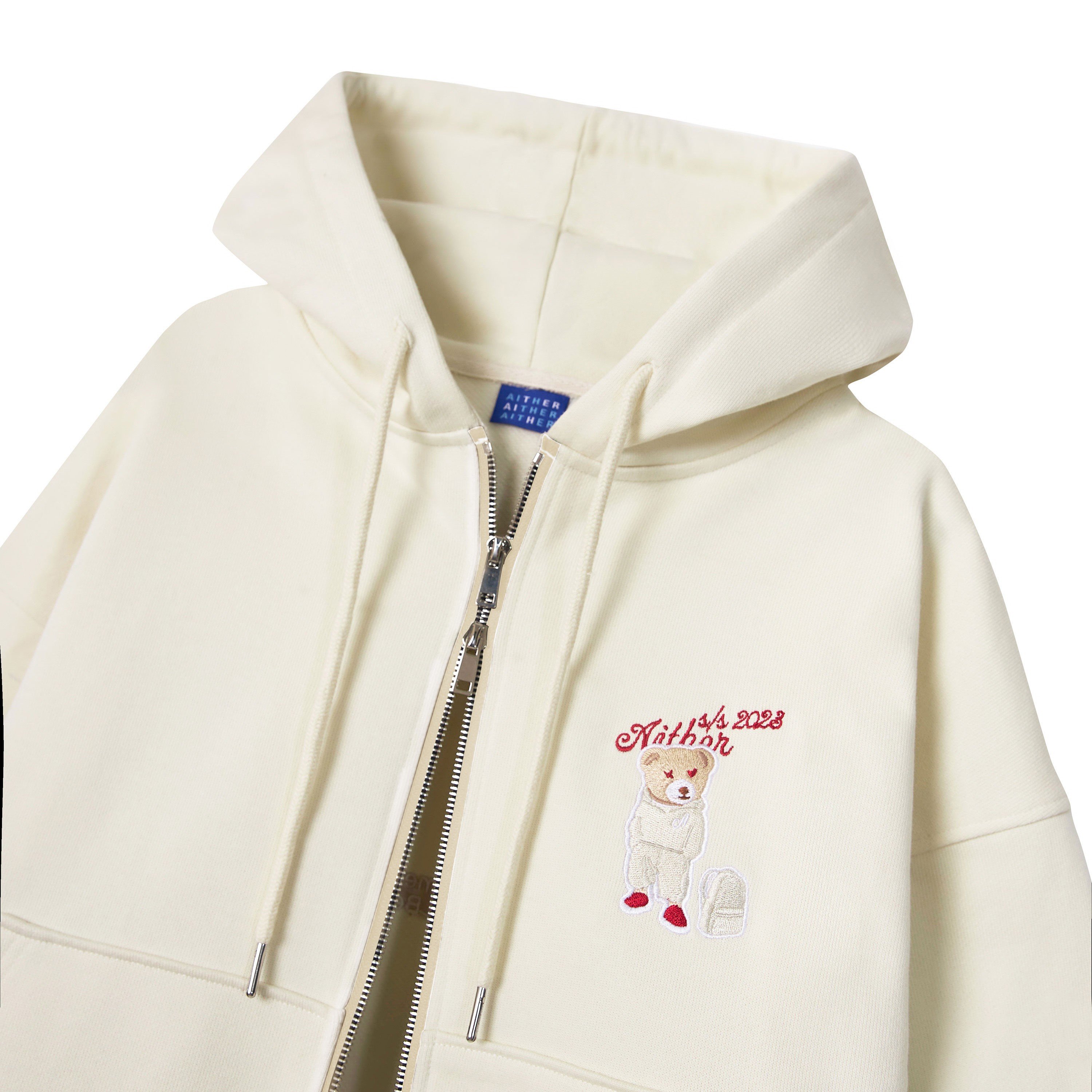 Aither Studio Áo Bear Hoodie Zip form Boxy