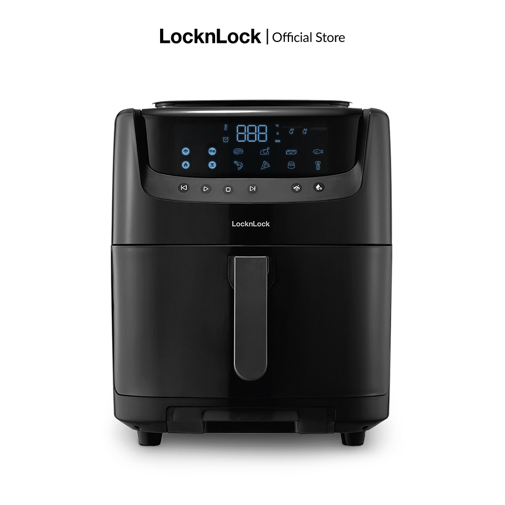 Nồi chiên không dầu kết hợp chức năng hấp Lock&Lock EJF881 (Đen/Trắng) - Dung tích lớn 7L - Chiên/Nướng/Hấp - Vệ sinh lòng nồi bằng hơi nước - 8 Menu tùy chọn - Hàng chính hãng bảo hành 24 tháng.