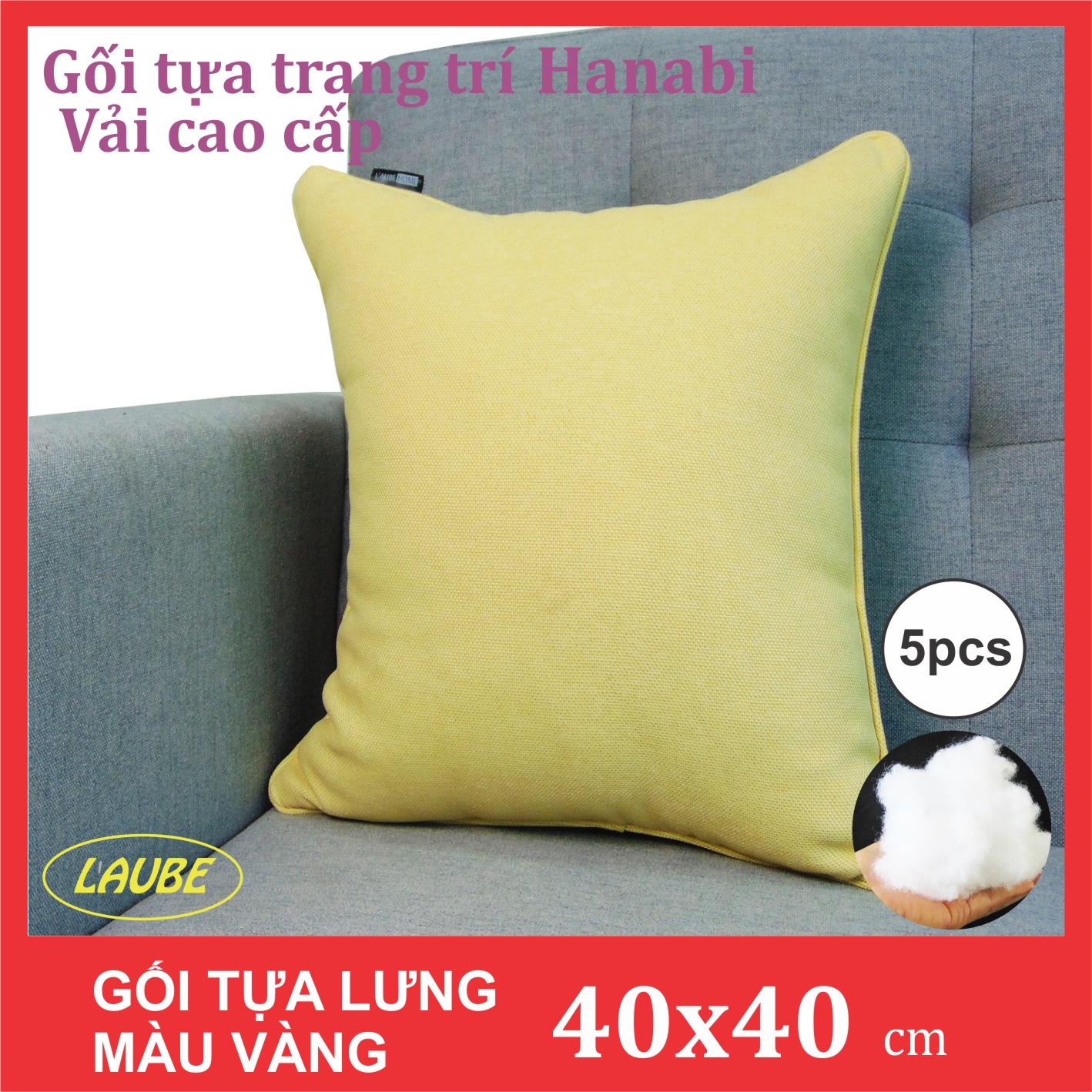 Bộ 5 gối tựa lưng trang trí L'AUBE HANABI 40x40cm (Vàng)