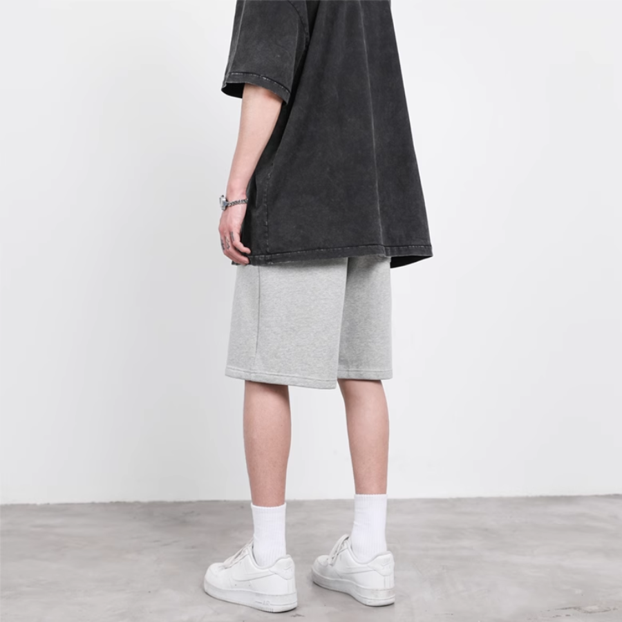Quần Short Thun Đùi Trơn Basic unisex BLACK OF EXIT Basic nam nữ thể thao oversize Hàn Quốc Ulzzang
