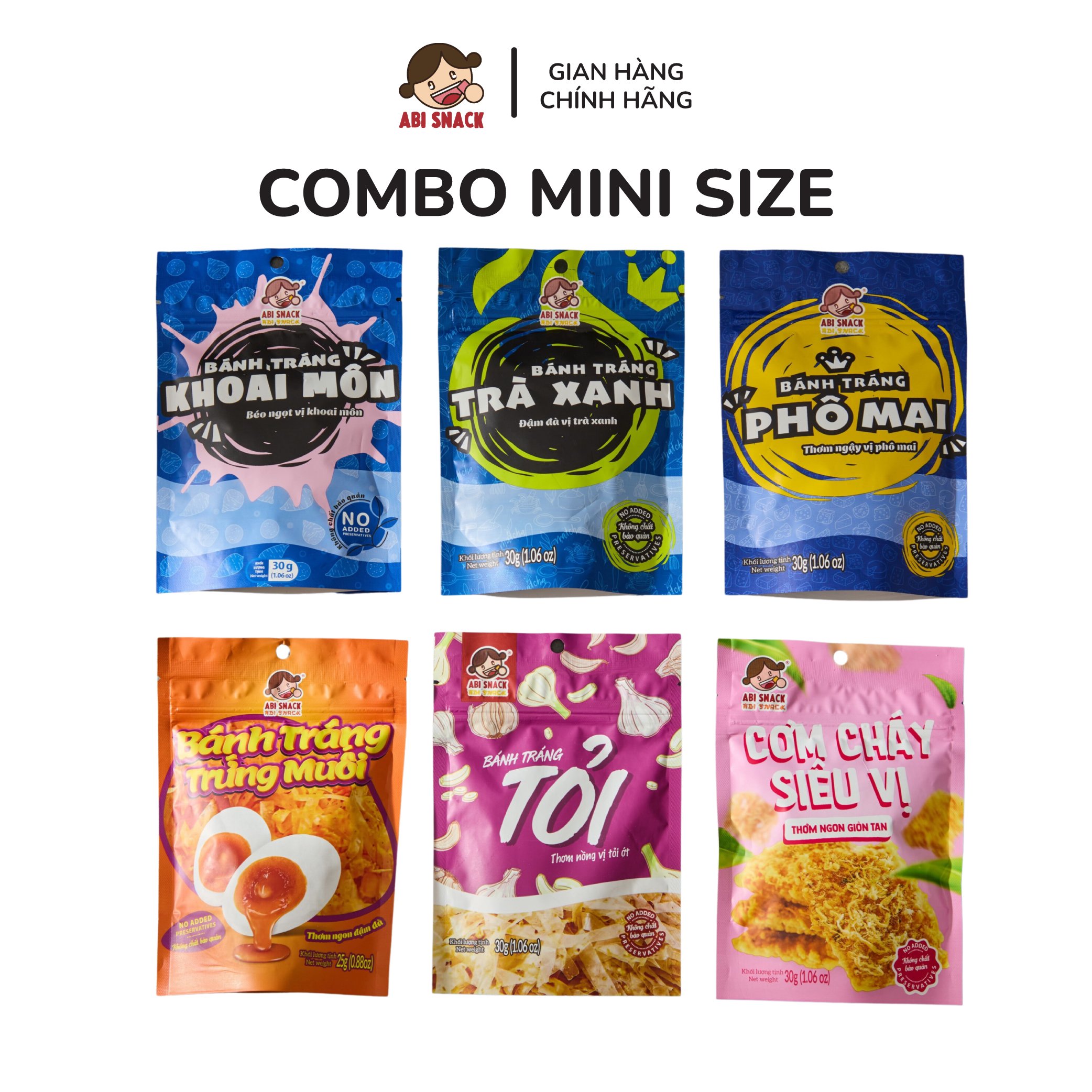 Combo Mini Size (6 loại) - Abi Snack - 175gram
