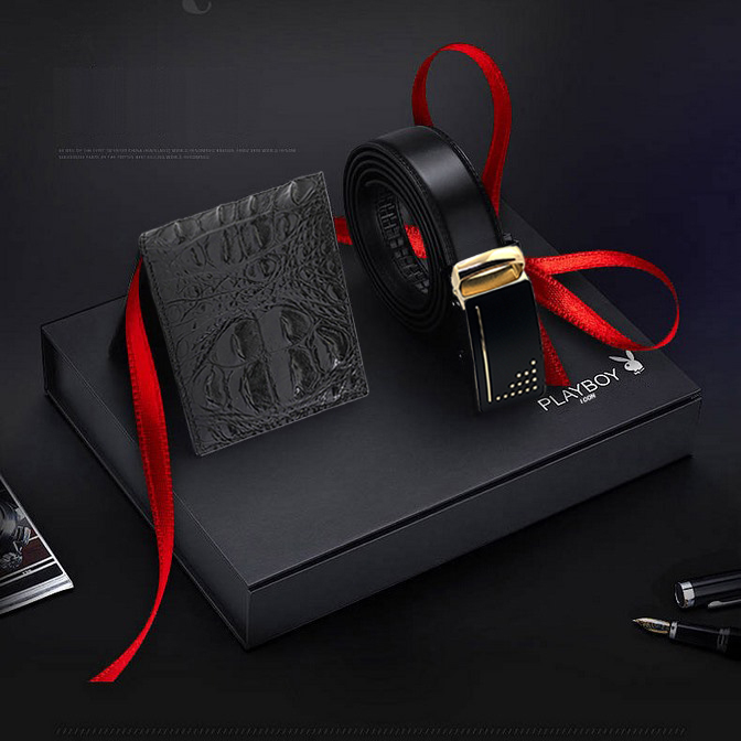 Thiết kế 2023 - Quà tặng noel/ quà tặng valentine-Lễ tình nhân/ Quà tặng sinh nhật/ Quà tặng cho nam giới - COMBO Ví da nam + Thắt lưng/ Dây nịt nam full túi hộp quà tặng y hình