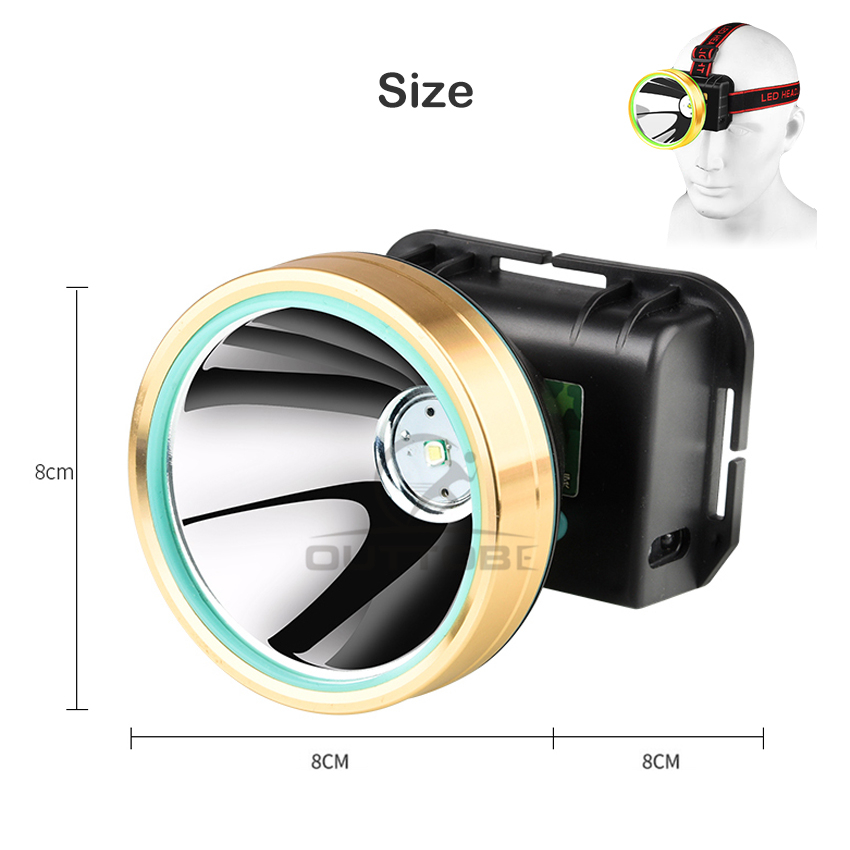 Outtobe Rechargeable LED Headlight IPX4 Waterproof Adjustable Light Headlamp Flashlight Camping Fishing Outdoor Hiking Headlamp Head Lamp Head Light with USB Charging Cable for Running, Fishing, Wild Adventure