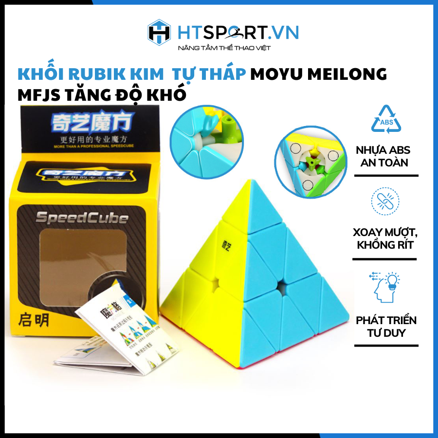 Rubik 3x3 kim tự tháp, rubik tam giác 3 tầng moyu meilong không viền, thách thức độ khó cao cấp