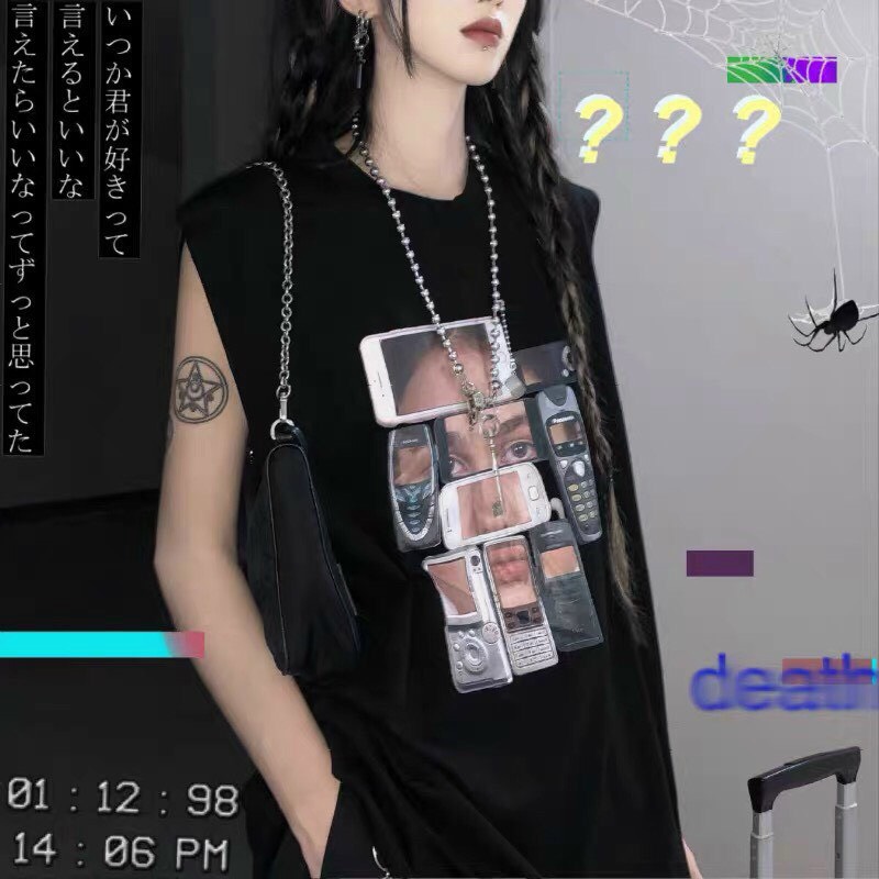 / áo tanktop 3d hình cổ điển màu đen trắng hot - áo ba lỗ in màu đen tp