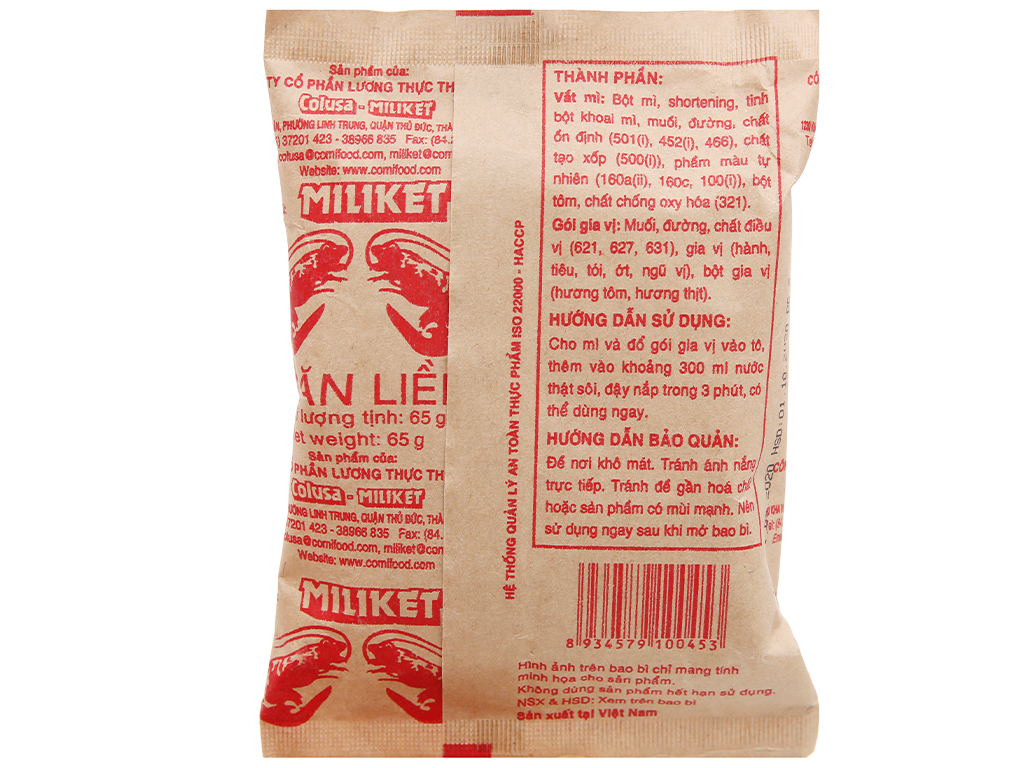Mì tôm đặc biệt Miliket 4 tôm 80g