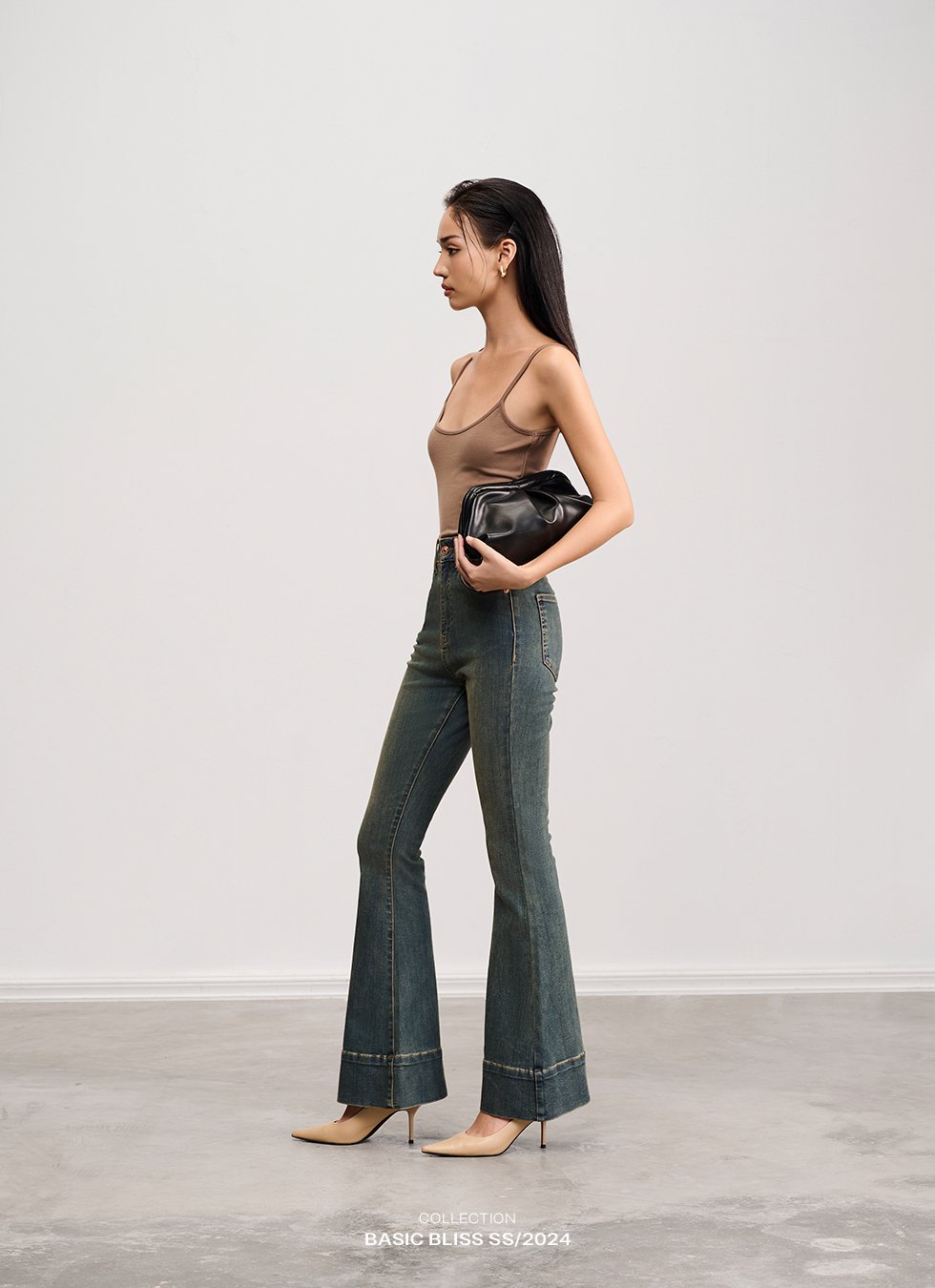 Quần jeans ống loe BASIC SOMI JEANS