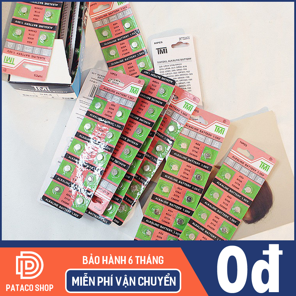 Vỉ pin đồng hồ 10 viên AG4 - 626 - 377A ( 1 vỉ 10 viên pin)