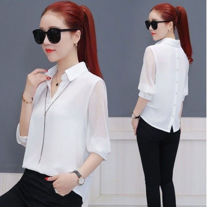ÁO SƠ MI CÔNG SỞ TAY PHỐI LƯỚI