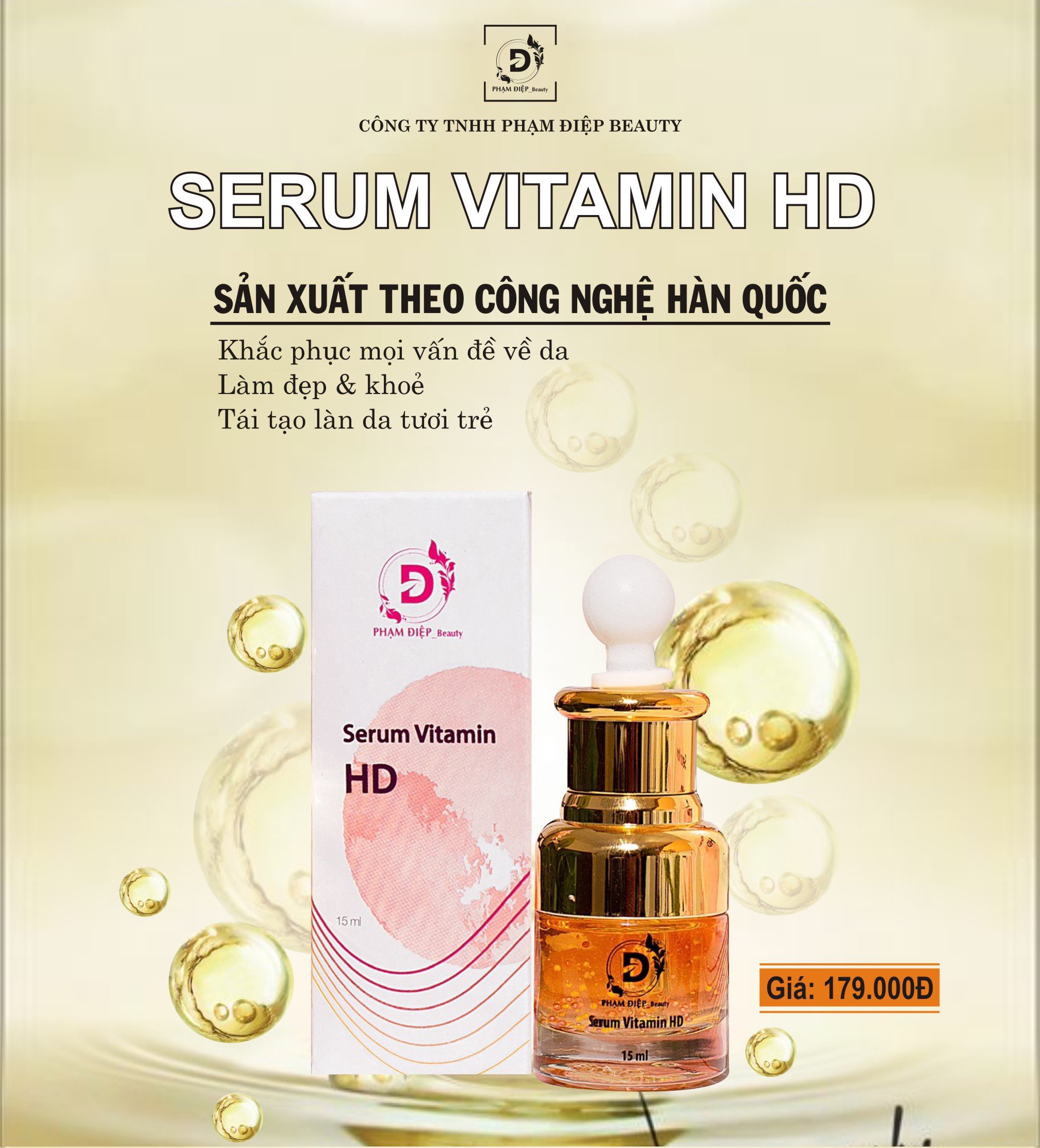 Serum Vitamin HD giúp da căng bóng mịn màng