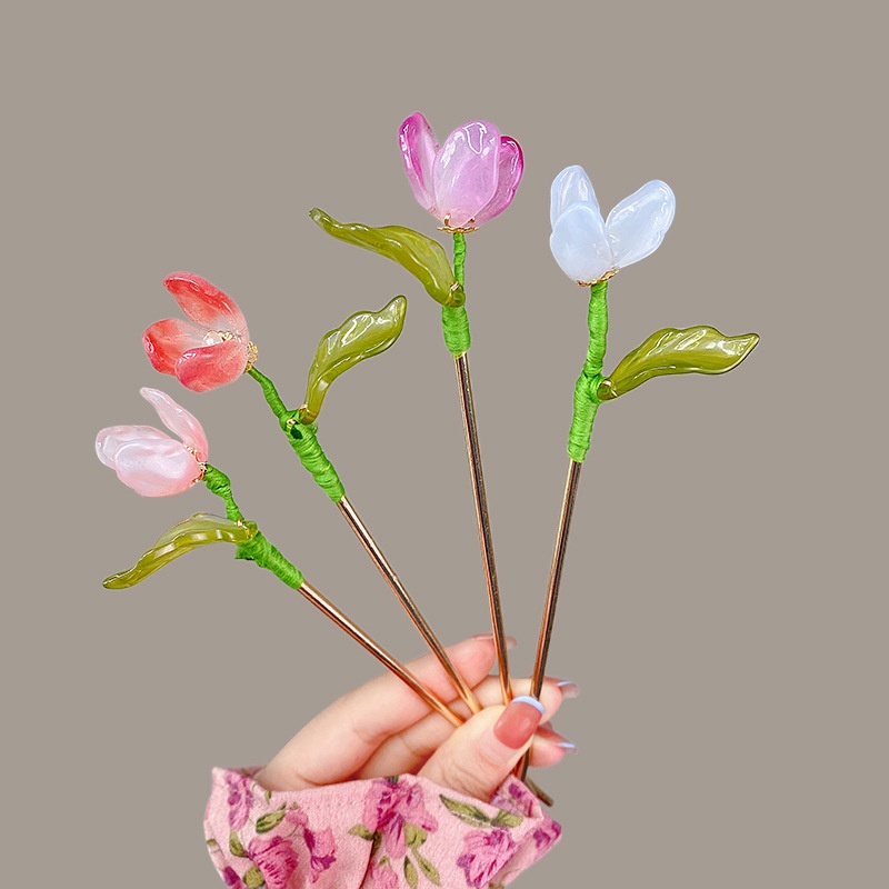 Trâm Búi Tóc Cài Tóc Thiết Kế cánh hoa Tulip