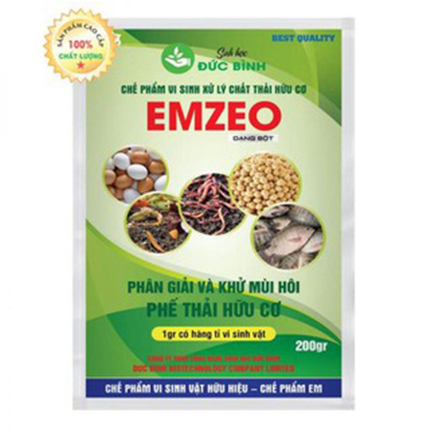 Chế phẩm vi sinh trichoderma bacillus + chế phẩm EMZEO ủ phân chuồng (lợn, bò, gà, dê, vịt), rơm rạ, lá cây, mùn cưa