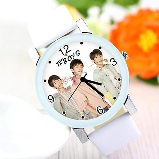 Đồng hồ TFboys dây da PU đeo tay nam nữ thiết kế phong cách Hàn quốc thời trang cá tính sang trọng phù hợp đi học đi chơi