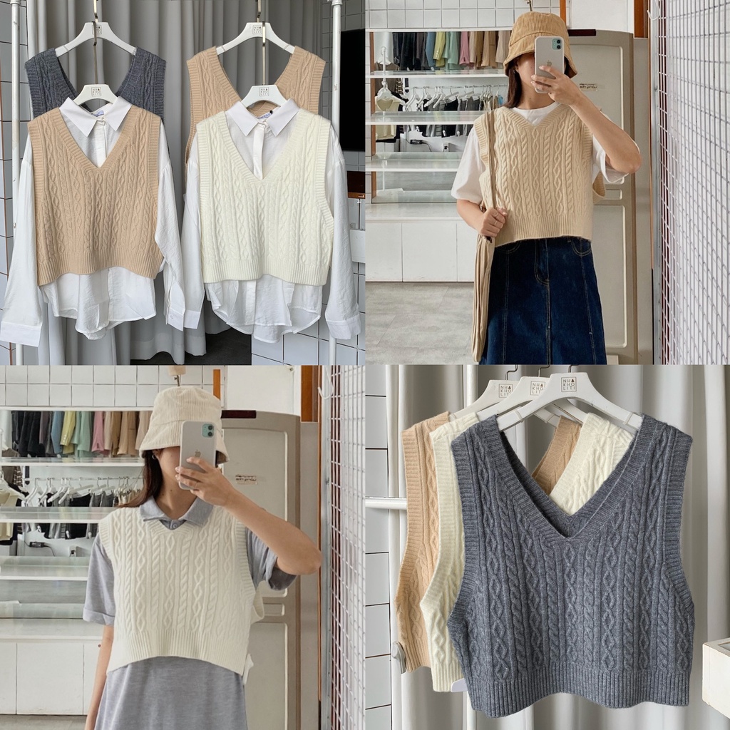 Áo ghi lê len thừng cổ V - AL530