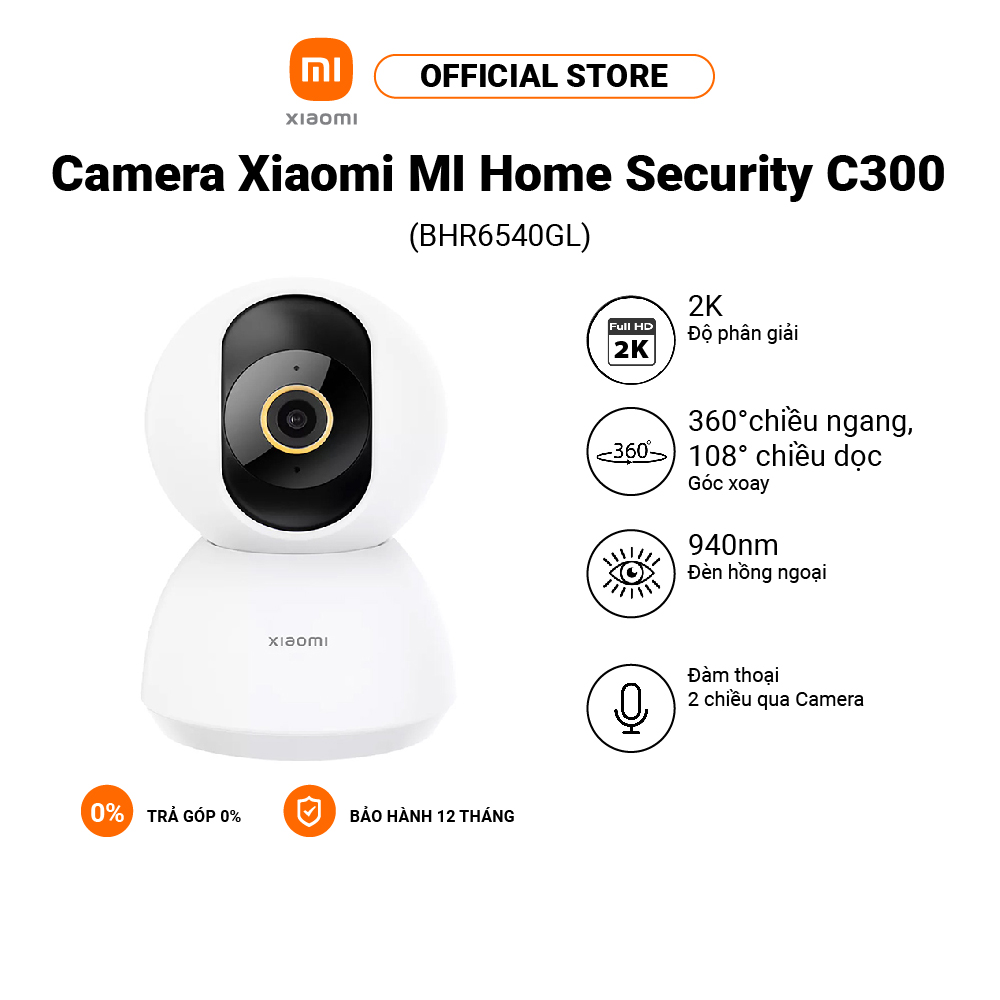 Camera Xiaomi Smart Camera C300 (BHR6540GL) Chất lượng hình ảnh 2K
