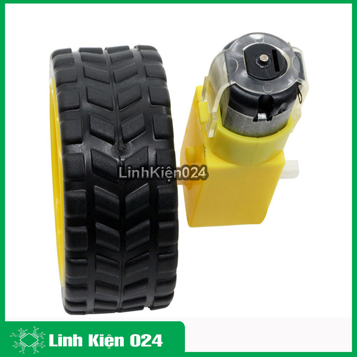 Combo động cơ giảm tốc vàng 3v-9v + bánh xe